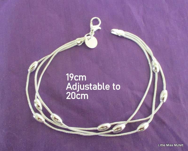 A  ,925 SILVER FILLED 3 CHAIN BRACELET---New