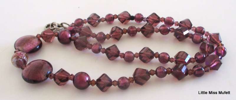 3 GLASS BEADED NECKLACES