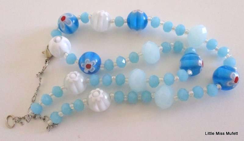 3 GLASS BEADED NECKLACES