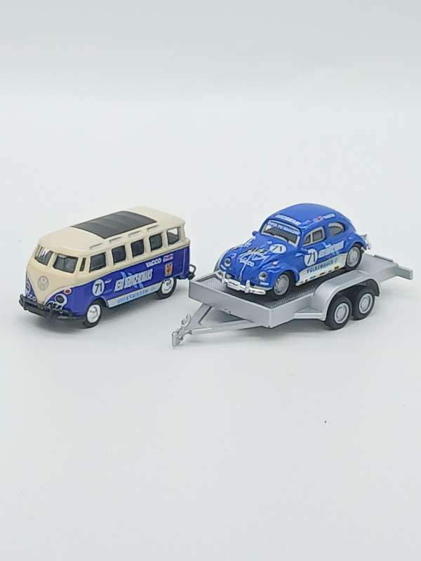 Schuco VW TI Samba Bus & VW Beetle rally set 1:87 HO