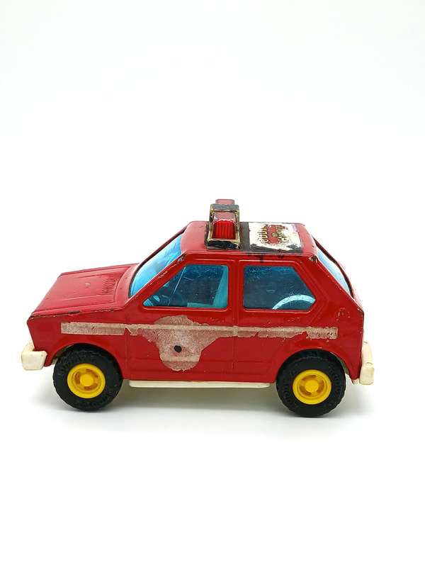 Vintage 1978 Buddy L Red Volkswagen CottonTail VW Rabbit Fire Car
