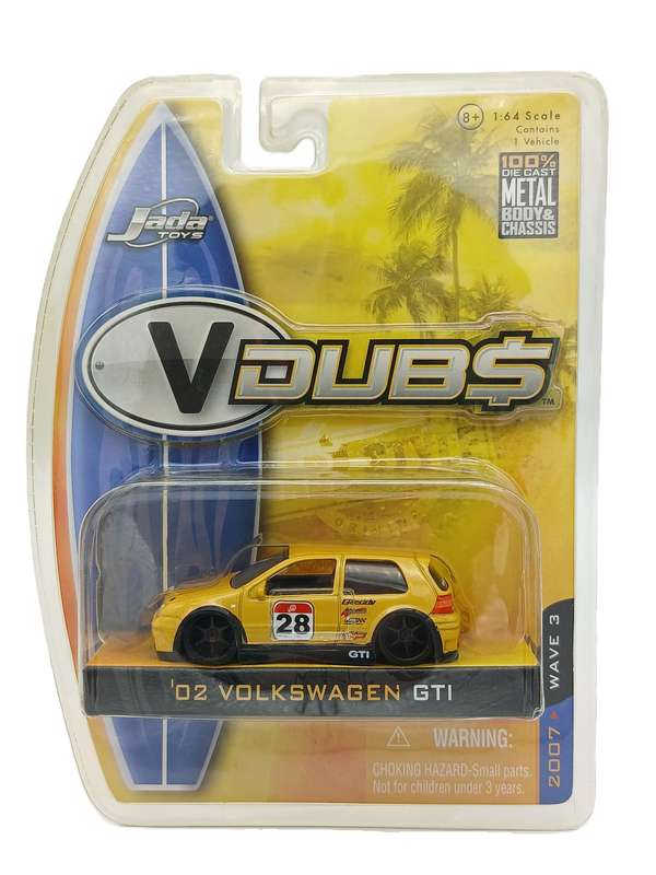 Jada Toys VDUBS 2002 Volkswagen VW Golf GTI (2007) Yellow