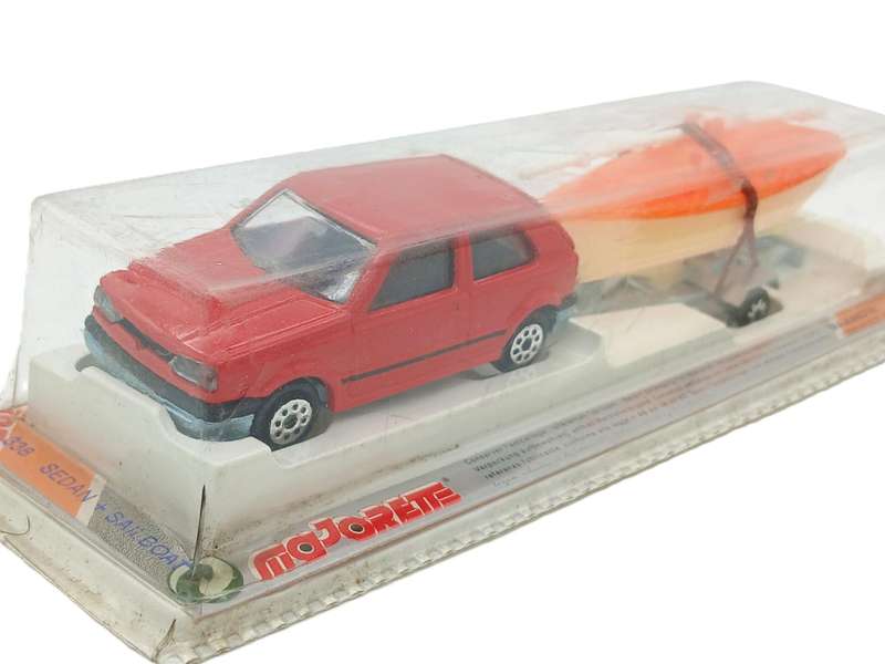 Majorette Volkswagen VW Golf Mk3 and Sailboat trailer Vintage
