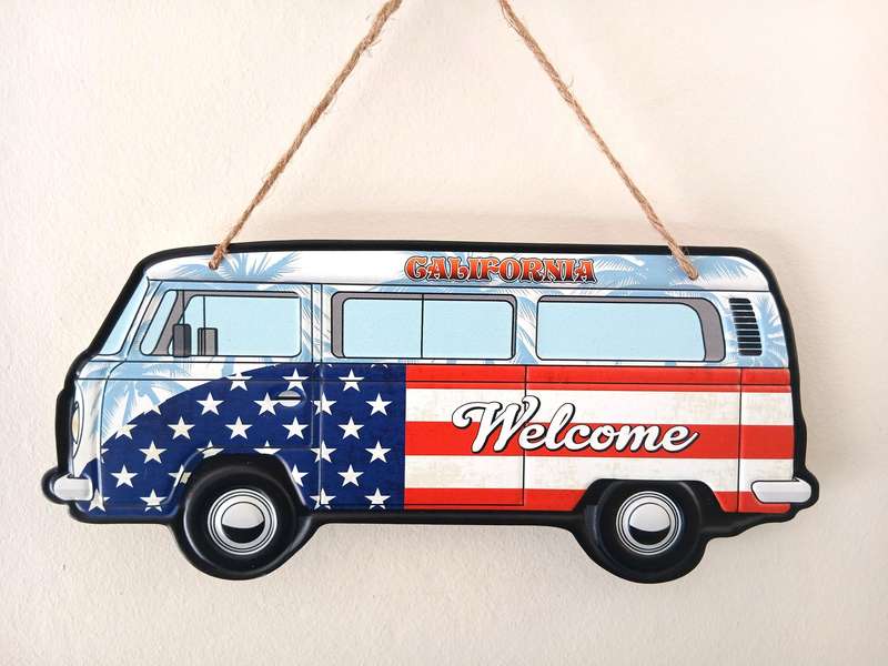 Volkswagen VW Camper Kombi Tin Sign USA