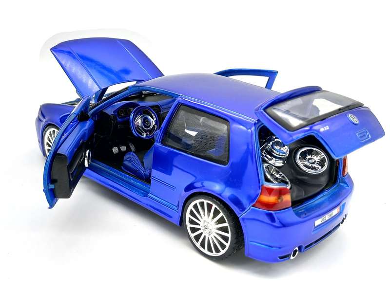 Maisto Volkswagen VW Golf Mk4 R32 1/24 Blue Custom Shop Cruz Tuner - Rare
