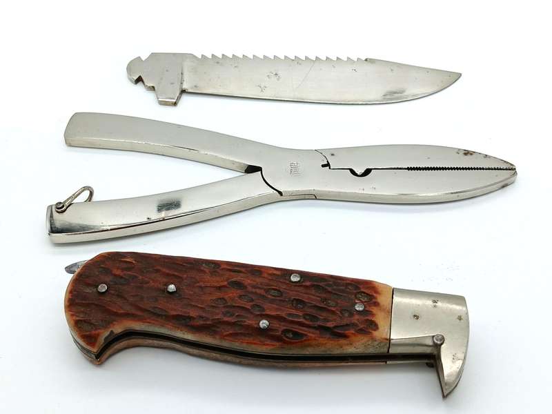 Vintage Fishing Knife Camping knife set with interchangeable parts