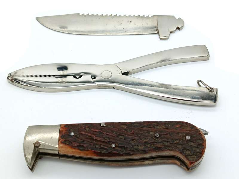 Vintage Fishing Knife Camping knife set with interchangeable parts