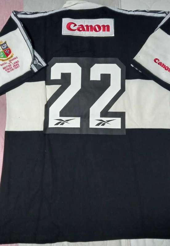 Natal Sharks vs British Lions Jersey 14/06/1997 match jersey no 22 Size 44 Extremely Rare