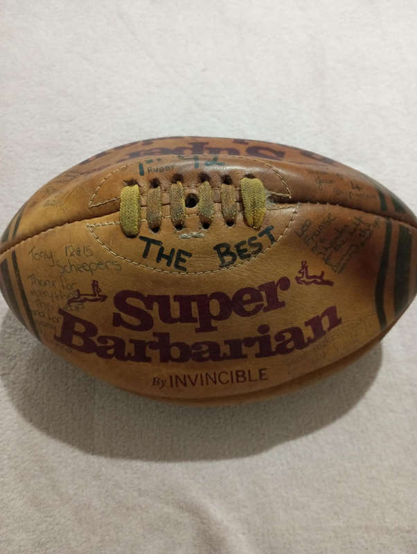 Vintage Super Barbarian Leather Rugby Ball