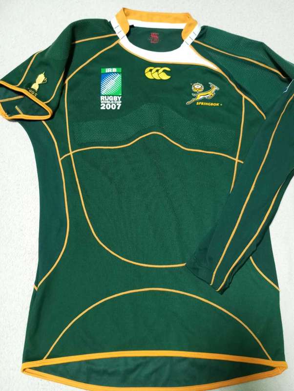 Springbok RWC 2007 Prop Jersey (one short and one long sleeve) Players Issue Super Rare Size XXL