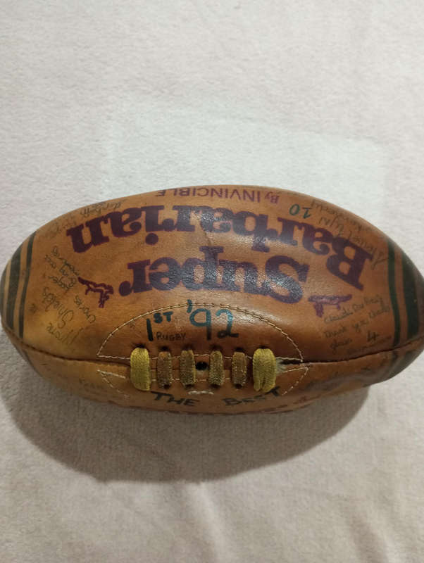 Vintage Super Barbarian Leather Rugby Ball