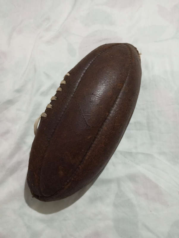 Very Old Leather 8 panel rugby ball Rare!!