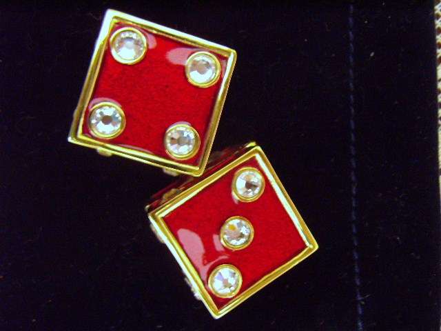 Estee Lauder Dice Solid Perfume Holder with Rhinestones