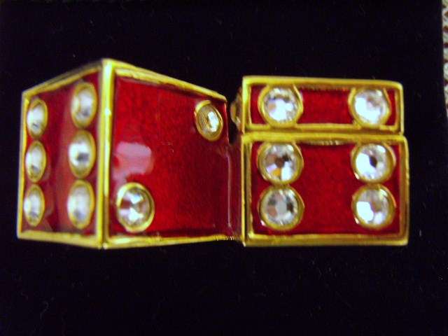 Estee Lauder Dice Solid Perfume Holder with Rhinestones