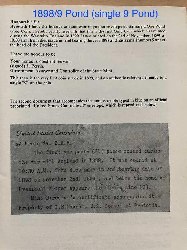 1983 SA coin auction catalogue. 80 pages. Includes photos & facts on the 1898/9 single 9 gold Pond.