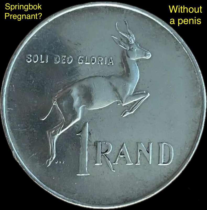 Rare 1966 AFR SA "without a penis" (pregnant?) Springbok silver Rand. Hern's book 2024/2025 p168/169