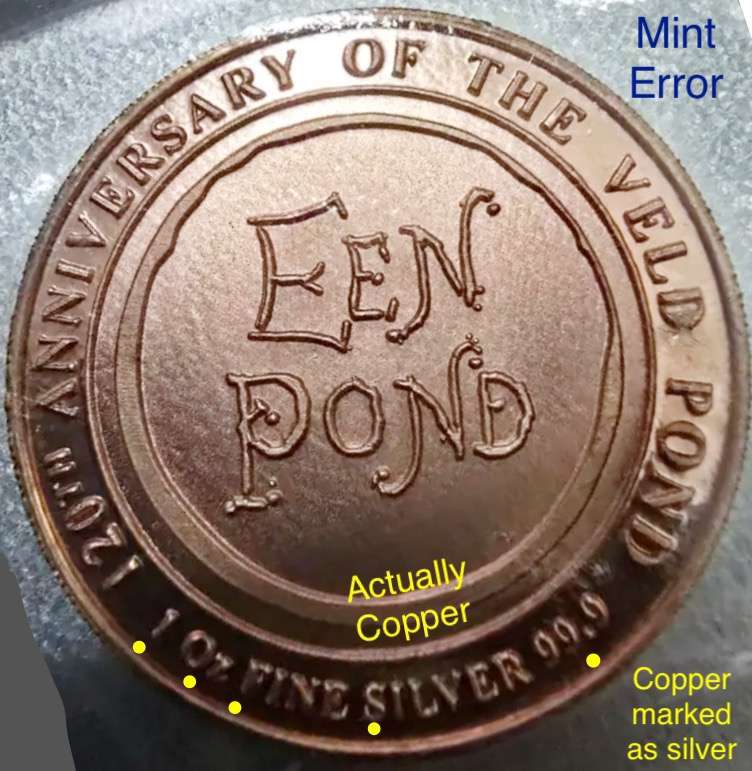 A very rare and interesting 1902 - 2022 Gold Reef City error coin. Only 30 made like this.