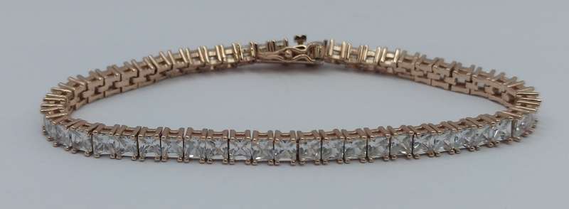 925 ROSE SILVER TENNIS BRACELET