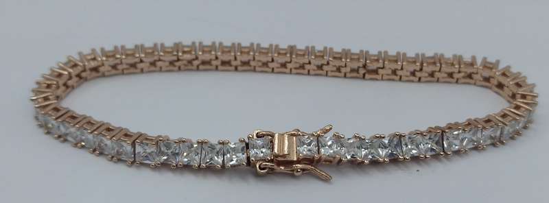925 ROSE SILVER TENNIS BRACELET
