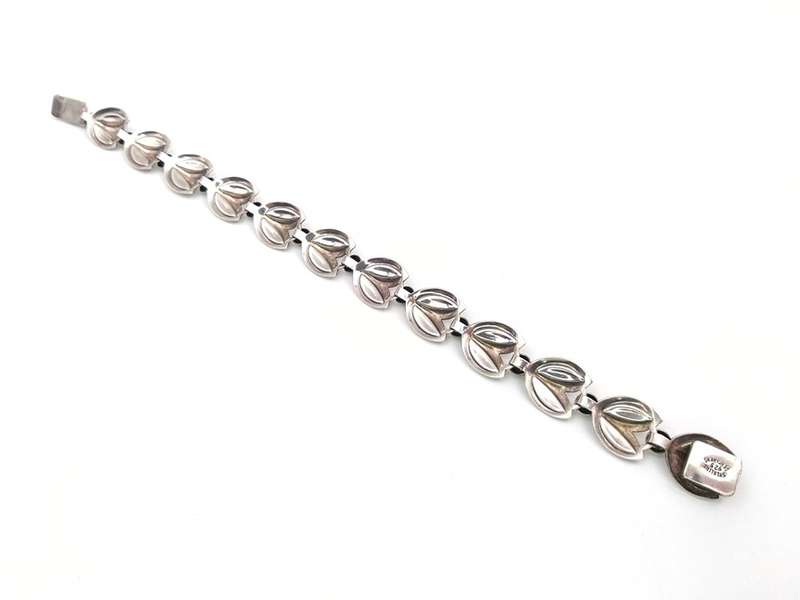 Mid century-Modern sterling silver flower bracelet (Hermann Siersbol, Denmark)