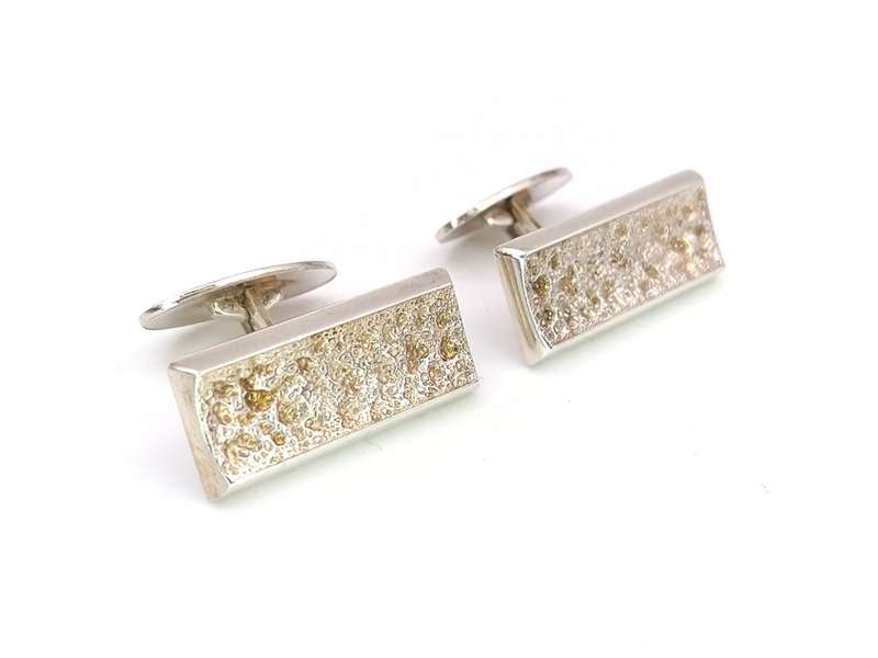 Midcentury-Modern sterling silver cuff links (Hermann Siersbøl, Denmark)