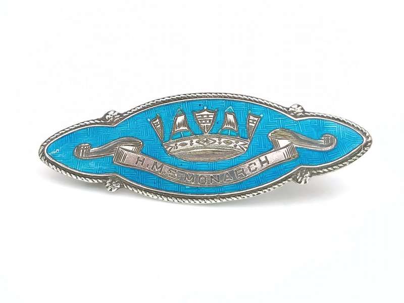 WWI blue enamel badge brooch (sterling silver)