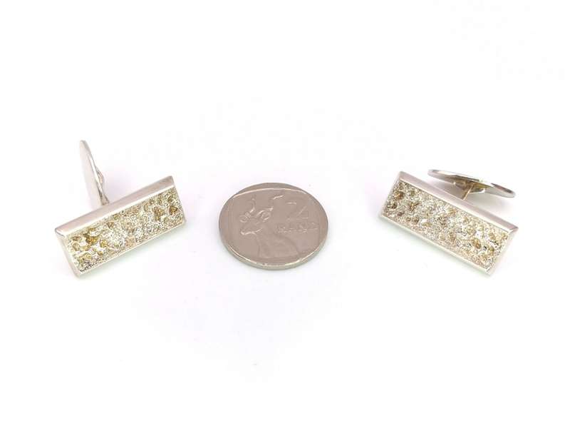 Midcentury-Modern sterling silver cuff links (Hermann Siersbøl, Denmark)