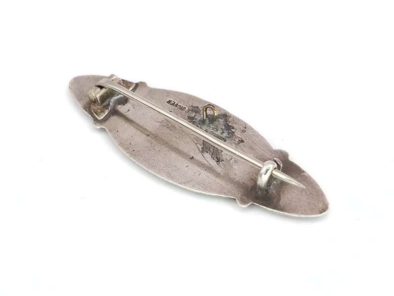 WWI blue enamel badge brooch (sterling silver)