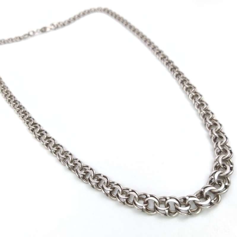 Vintage silver fancy link chain necklace