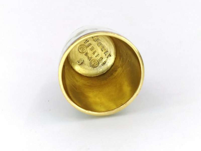 Sterling silver hand painted enamel thimble by David-Andersen, Norway