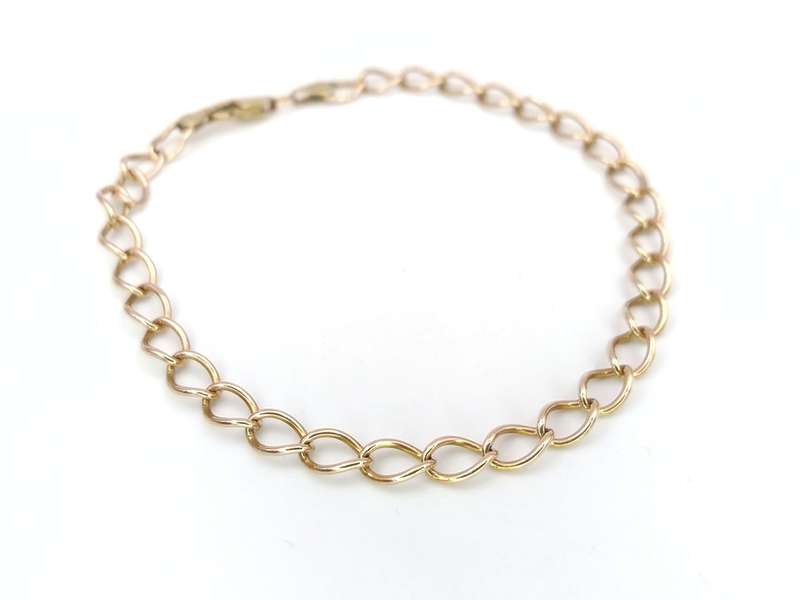 9ct gold curb link chain bracelet