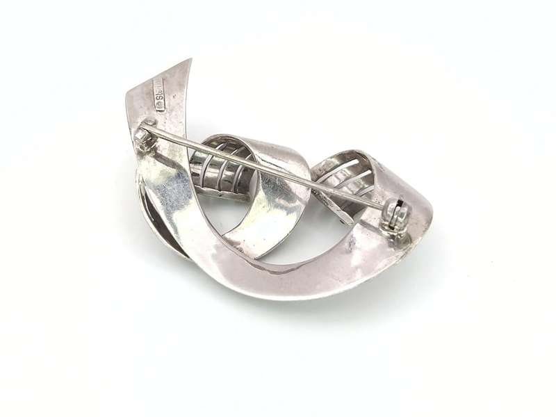 Art Deco sterling silver marcasite brooch by Theodor Fahrner