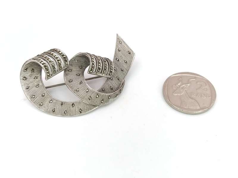 Art Deco sterling silver marcasite brooch by Theodor Fahrner