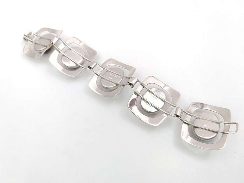 Spectacular Midcentury Modern multi-gem bracelet (sterling silver, WWL)