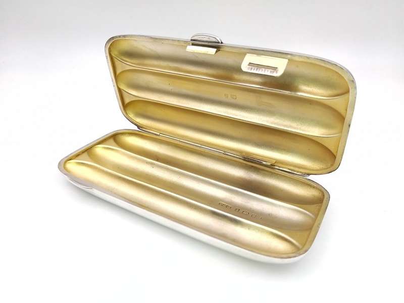 Edwardian sterling silver cigar case