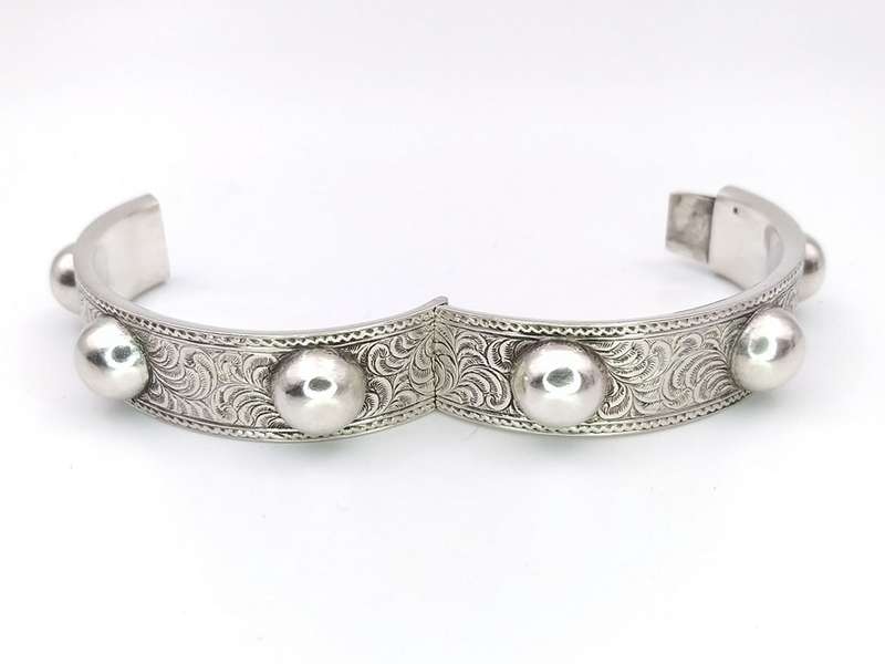 Sterling silver Victorian style cuff bangle