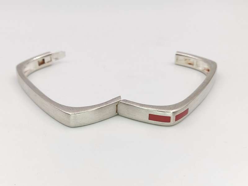 Modernist sterling silver bangle by Esprit