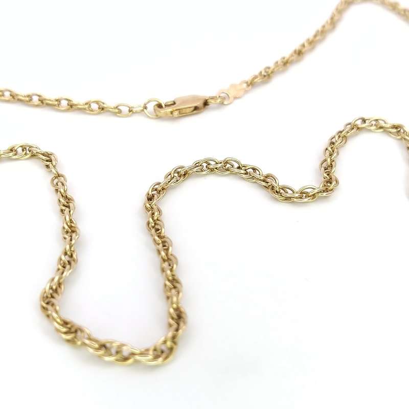 Vintage 9ct yellow gold rope chain
