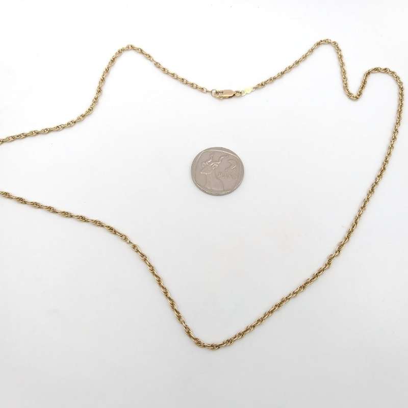 Vintage 9ct yellow gold rope chain