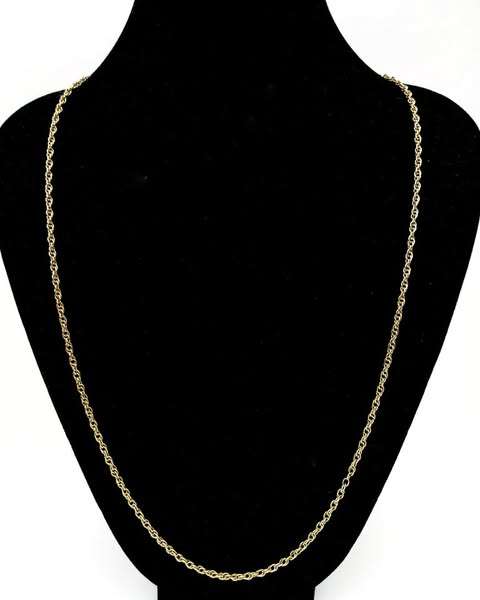 Vintage 9ct yellow gold rope chain