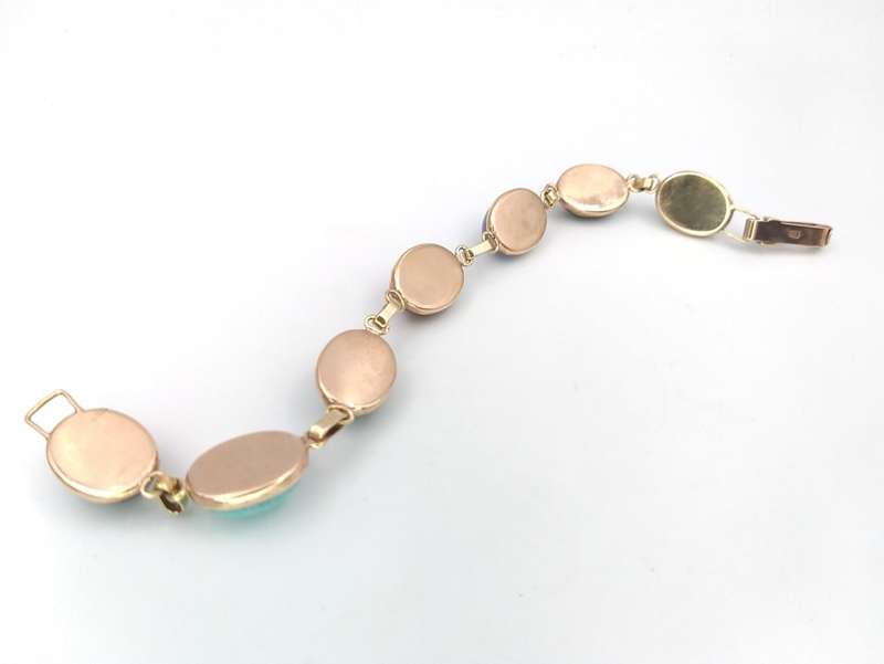 Rainbow semi precious stone bracelet set in 9ct gold