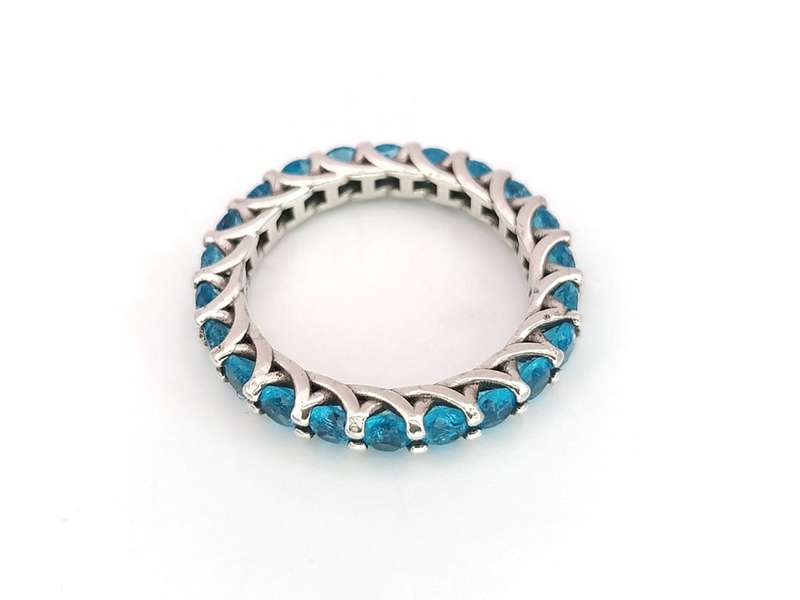 Sterling silver & blue topaz eternity ring
