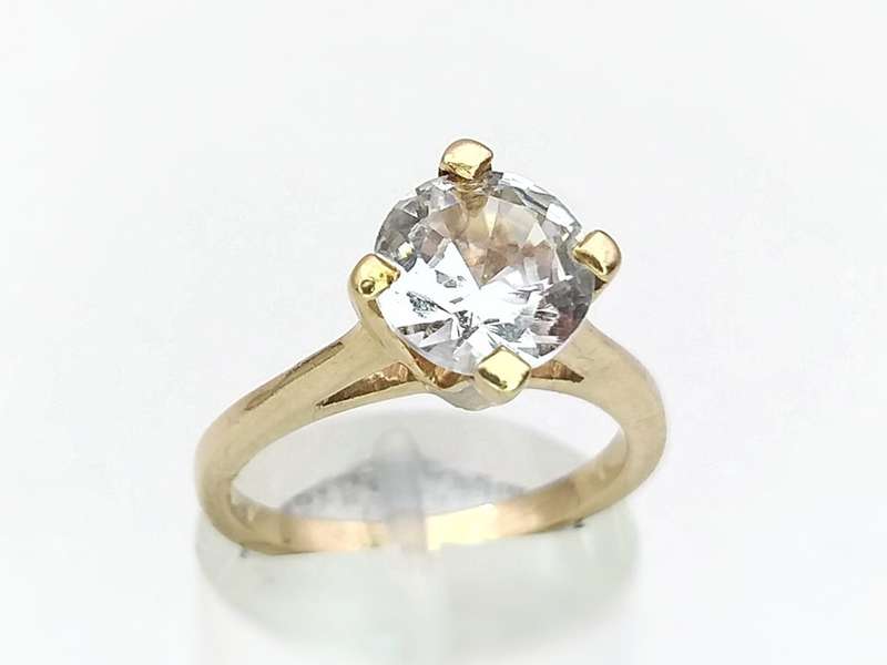 Vintage classic white sapphire ring (9ct gold)