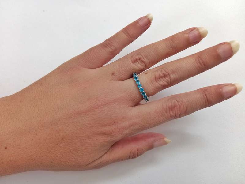 Sterling silver & blue topaz eternity ring