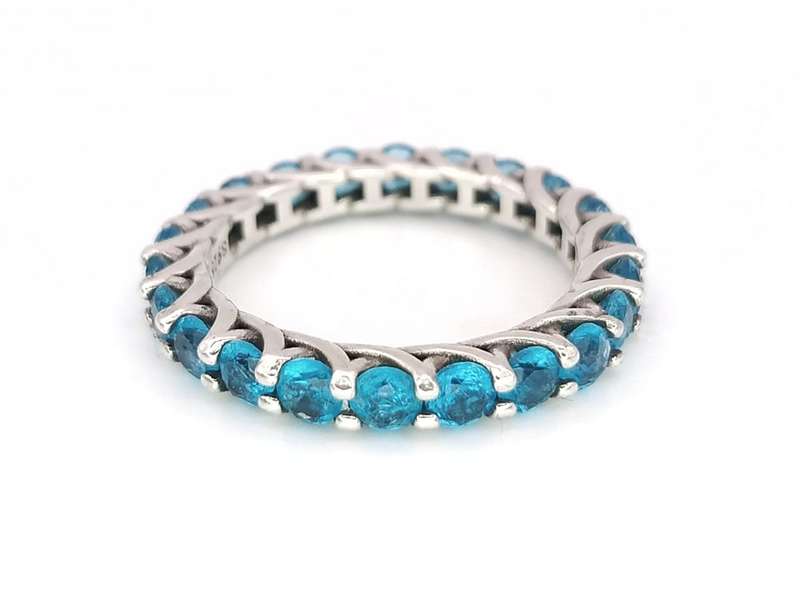 Sterling silver & blue topaz eternity ring