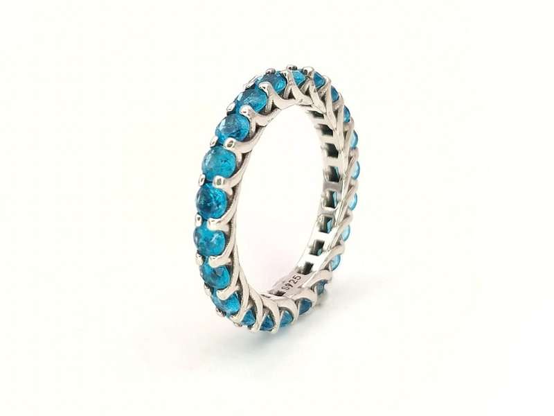 Sterling silver & blue topaz eternity ring