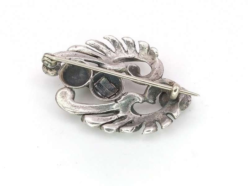 Sterling silver 'Candida' flower brooch