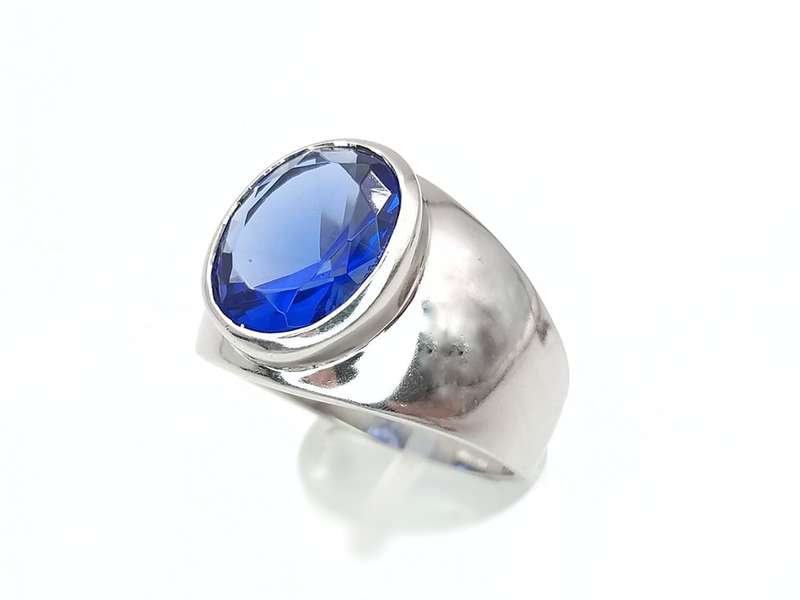 Sterling silver blue stone ring