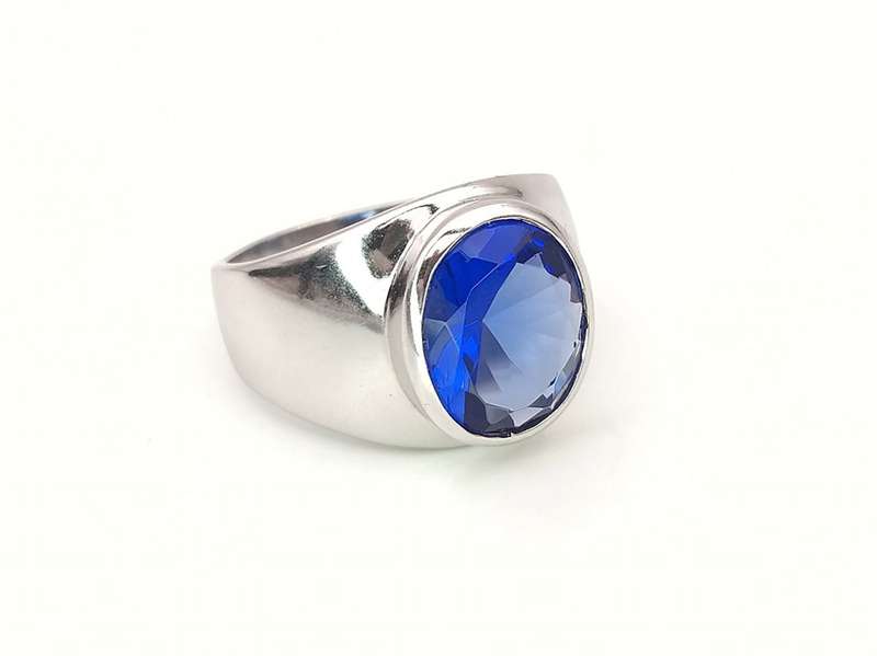 Sterling silver blue stone ring
