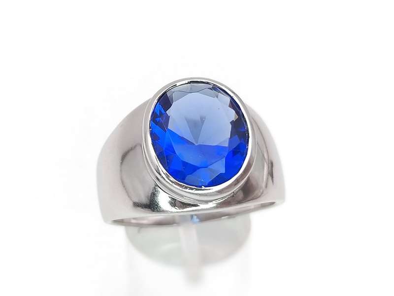 Sterling silver blue stone ring